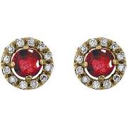 Boucles oreilles Brillaxis Boucles d'oreilles or jaune 18 carats rubis...