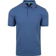 T-shirt Sun68 Polo Petites Rayures Collar Bleu