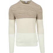 Sweat-shirt Blue Industry Pull Rayures Beige