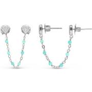 Boucles oreilles Orusbijoux Boucles D'oreilles Argent Doubles Reliées ...