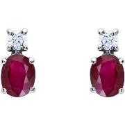 Boucles oreilles Brillaxis Puces d'oreilles or jaune rubis et oxydes