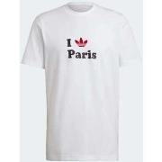 T-shirt adidas T-SHIRT Homme blanc I Love Paris