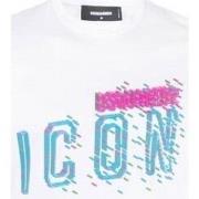 Sweat-shirt Dsquared T-Shirt Pixeled Icon Cool Fit Tee blanc