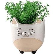 Vases, caches pots d'intérieur Faye Petit cache pot chat blanc 12.5 cm