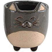 Vases, caches pots d'intérieur Faye Petit cache pot chat gris 10 cm