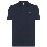 T-shirt Sun68 Polo de plage bleu marine avec logo Sun68