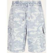 Short EAX AX men's denim shorts with camouflage pattern