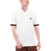 T-shirt Lyle &amp; Scott Polo Avec Dtails Contrasts Blanc Marine Fonc