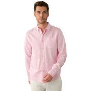 Chemise Deeluxe Chemise homme en lin rose Sole - S