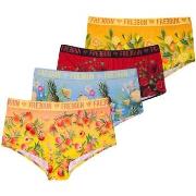 Boxers Freegun Lot de 4 shortys fille Flower Power