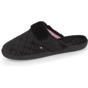 Chaussons Isotoner Chaussons mules Femme matelassé Noir