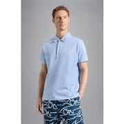 T-shirt Paul &amp; Shark Polo Paul Shark bleu clair en coton bio