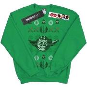 Sweat-shirt Disney Christmas Yoda Head Fair Isle