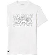 T-shirt Lacoste T-SHIRT SPORT ULTRA-DRY BLANC AVEC IMPRIMÉ