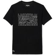 T-shirt Lacoste T-SHIRT SPORT ULTRA-DRY NOIR AVEC IMPRIMÉ