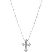 Collier Orusbijoux Collier Argent Rhodier Serti Croix