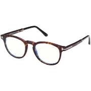 Lunettes de soleil Tom Ford FT5891-B Cadres Optiques, Havana, 49 mm