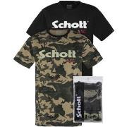 T-shirt Schott Pack de 2 ras du cou