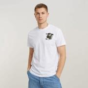 T-shirt G-Star Raw D24687-C372 HEADPHONES-110 WHITE