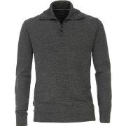 Sweat-shirt Casa Moda Pull-over Demi-Zip Vert Foncé