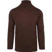 Sweat-shirt Suitable Pull Cox Col Roulé Marron