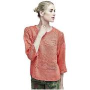 Pull Guess Pull Femme à Manches 3/4 Ines Corail