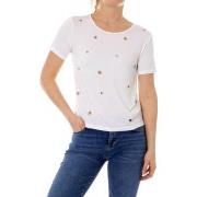 Polo Guess T-Shirt Femme Eyelets W91P03 Blanc