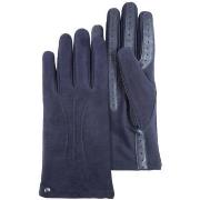 Gants Isotoner gants tactile femme cuir velours marine 85226