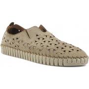 Chaussures Frau Nabuck Sneaker Slip On Traforato Donna Sabbia 52F069