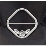 Bijoux Alberto Cabale Anneau de foulard Circle Square Argent