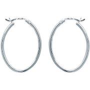 Boucles oreilles Brillaxis Créoles ovales argent rhodié 30mm fil rond ...