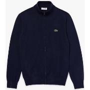 Sweat-shirt Lacoste Gilet zippé à col montant marine en coton bio