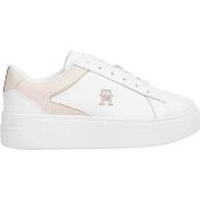 Baskets basses Tommy Hilfiger platform court sneaker white whimsy pink