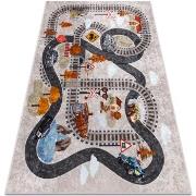 Tapis Rugsx Tapis lavable JUNIOR 51986.803 Voies ferrées, loc 80x150 c...