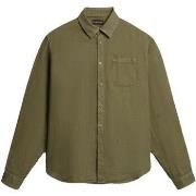 Chemise Napapijri G-linen ls green lichen