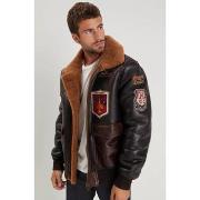 Veste Daytona JAKE DFH WASH BADGES TOBACCO COGNAC