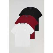T-shirt Polo Club PACK - 3 RIGBY GO T-SHIRT B W-B-G
