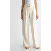 Pantalon Liu Jo Pantalon palazzo couleur ivoire