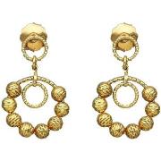 Boucles oreilles Orusbijoux Boucles D'oreilles Argent Doré Doubles Cha...