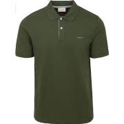 T-shirt Gant Contrast Piqué Polo Vert Foncé