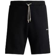 Short BOSS SHORT HEADLO 1 NOIR EN COTON STRETCH AVEC MOTIF ARTISTI