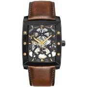 Montre Pierre Lannier HECTOR Cadran Noir Bracelet Cuir Brun