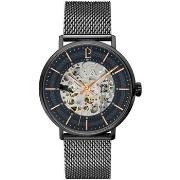 Montre Pierre Lannier GAIUS Cadran Noir Bracelet Acier milanais Noir