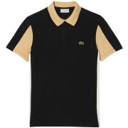 T-shirt Lacoste Polo homme Ref 63305 IKH Noir Beige