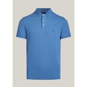 T-shirt Tommy Hilfiger Polo ajusté bleu en coton bio stretch0