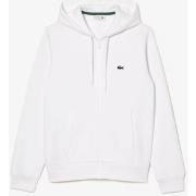 Polaire Lacoste Sweat zippé à capuche blanc