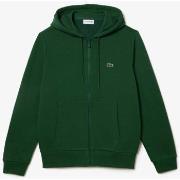 Polaire Lacoste Sweat zippé à capuche vert