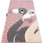 Tapis Rugsx Tapis PETIT FLAMINGOS CŒURS rose 140x190 cm