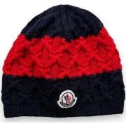 Bonnet enfant Moncler Bonnet en maille bleu et rouge - 6 mois