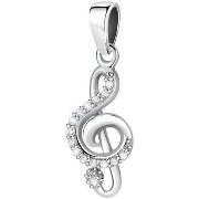 Bijoux Cleor Pendentif en argent 925/1000 et zircon